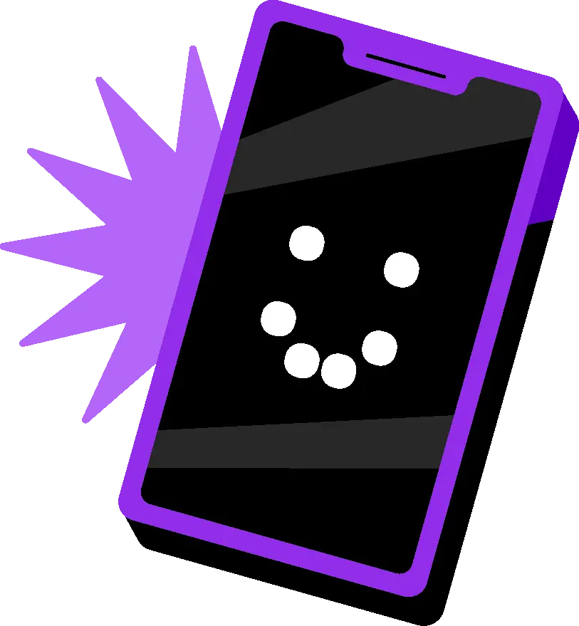 Celular com ícone de curso online
